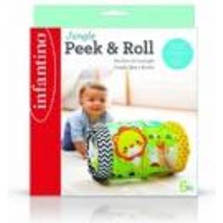 Infantino Jungle Peek & Roll - Opmuntrer gennemsøgning af oppustelig aktivitetslegetøj med hoppende bolde inde i sjove og venlige dyrekarakterer