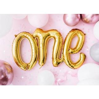 One - tekst 26" guld- folieballon