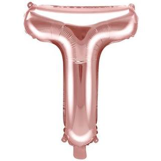 1 stk. Folieballon Bogstav T rose guld 35 cm - Perfekt til festlig dekoration