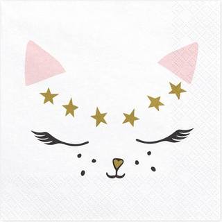 20 stk. Frokostservietter Sweet Kitty 33x33 cm – Charmerende elegance til dit bord