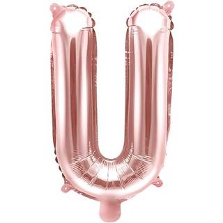 1 stk. Folieballon Bogstav U rosaguld 35 cm – Perfekt til festlig dekoration