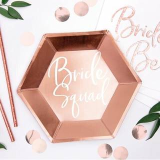 Bride Squad rose gold tallerkner