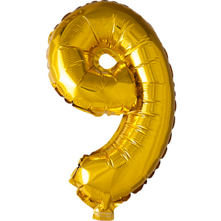 Tal Folieballon "9" -Guld 41cm