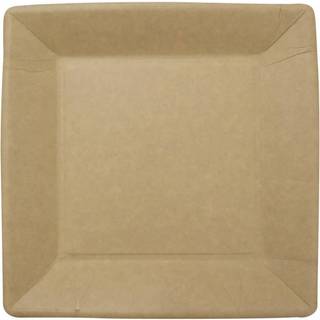 Paptallerken frokost miljøvenlig 23x23cm brun