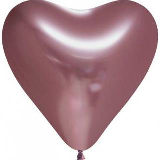 Mirror rose gold hjerte balloner, 6 stk