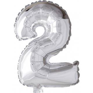 Sølv Folieballon Tal 2 - 41 cm, 1 stk.