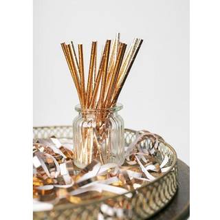 Rose gold papirsugerør, 20 stk.