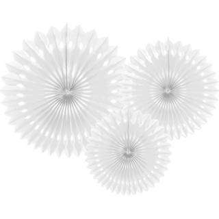 3 stk Rosetter hvid 20-30cm
