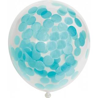 Balloner, lyseblå konfetti