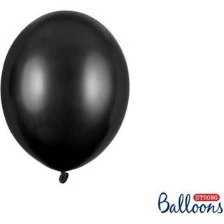 100 stk. Latexballoner sort metallic 9" - Professionel kvalitet til festdekoration