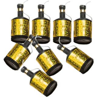 Flaske party poppers 8 stk. - Guld