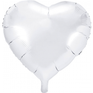 Folieballon Hjerte Hvid 24" - Genanvendelig til Helium og Luft Festdekoration