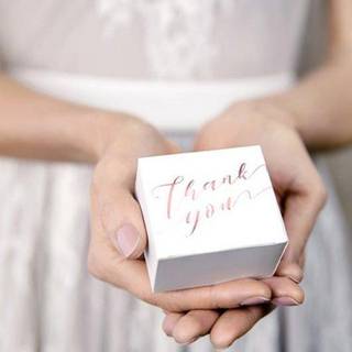 10 stk Gaveæsker hvide, rose gyldne tekst - Thank you