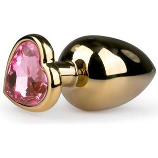 Easytoys Metal No.8 - Anal Plug med Hjerteformet Bund - Guld-Pink (3,5 cm)