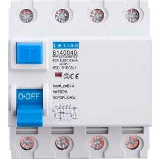 E-Line fejlstrømsrelæ HPFI, 4P 40A (RCCB) 4M