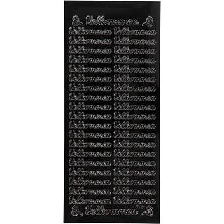 Selvklæbende Velkommen Stickers - 10x23 cm, Sort