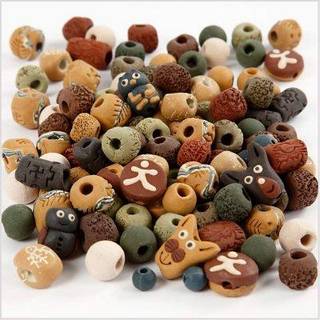 Håndlavede keramikperler, 300g, assorterede farver