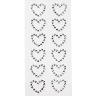 Sølv Rhinstenshjerter 23x21 mm - 12 stk. til DIY