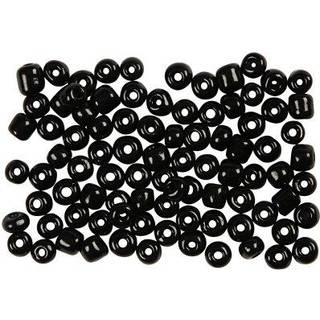 Sort Rocaiperler 4 mm - 25g til Smykkeprojekter