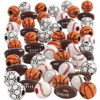 Sportsperler 11-15 mm - Assorterede Farver, 270g