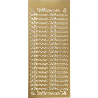 Guld Velkommen Stickers - 10x23 cm, 1 ark