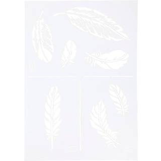 Fjer Stencil A4 - Kreativ Skabelon til Projekter