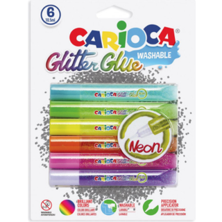 CARIOCA glitterlim 6 x 10,5ml, Fluo 42111