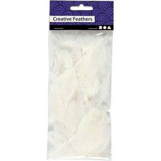 Hvide Rundfjer af Gås, 5-8 cm, 3g - 1 pk