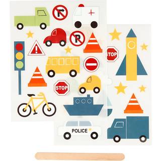 Rub on stickers til transport - 2 ark med værktøj