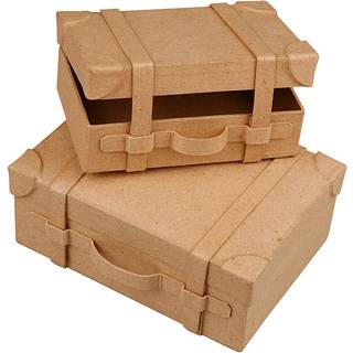 Creativ Company Papier mache Suitcases Handmade set of 2
