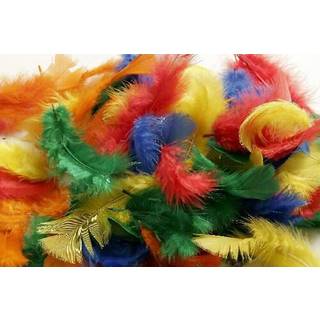 Fjer/Dun til dekoration Mix farver 5-8cm - 7gr