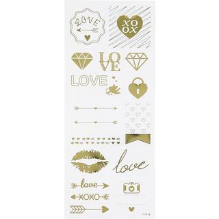 Guld Stickers med Kærlighed - 10x24 cm Ark