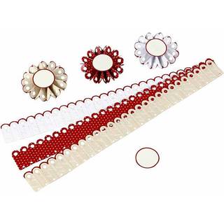 Festlige rosetter 8 cm - 6 stk. i 3 designs