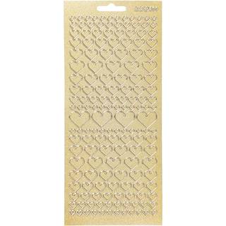 Guld Hjerte-Stickers 10x23 cm - Elegant Dekoration