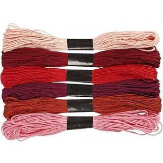 Broderigarn Rød Harmoni 1 mm - 6 bundter