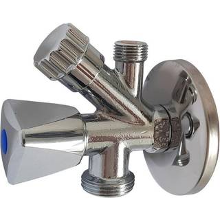 Vinkelventil med aftap 1/2" x 10 mm