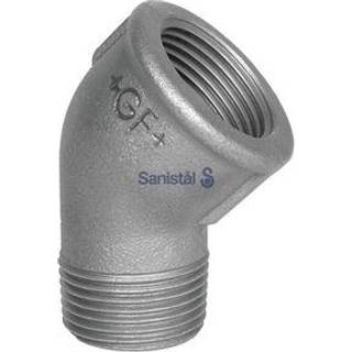 Georg Fischer kort vinkel 45° galvaniseret 3'' muffe-nippel