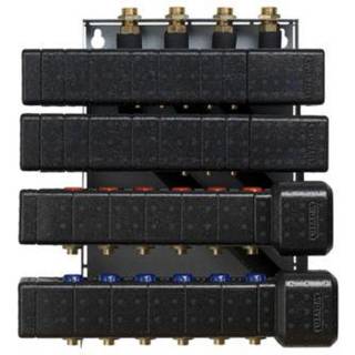Wavin Calefa isoleret bundmodul BG med Shunt, venstrevendt U3 med 9 koldtvand, 6 varmtvand og 8 gulvvarmekredse - 50mm/Bv.