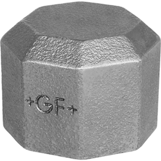 +GF+ Slutmuffe sort 3/4"