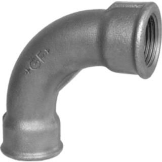 Bøjning 90gr Sort 1" Muffe-Muffe