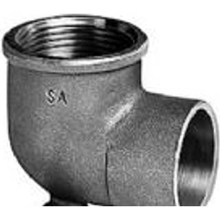 lodde dækvinkel 1/2'' - 15 mm. Med en rørgevindmuffe og en loddemuffe med vingeflange