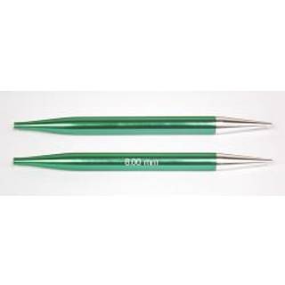 KnitPro Zing UDSKIFTBARE rundpinde (3.5-8.00mm) 8.00 mm Emerald Indhold:2 udskiftbare rundpinde Materiale:Aluminium Typer: Udskiftbare rundpinde Størrelser: 3.50-8.00 mm.