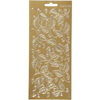 Guld Folie Stickers med Blade - 10x23 cm