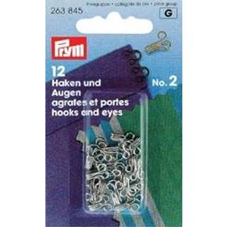 Hægter, medium silver, Prym no. 2, 12 stk. pr. kort