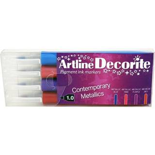 Decorite bullet metallic 4-sæt, Artline EDF-1W4 Contemporary, 6stk