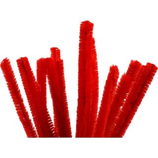 Røde Chenille Piberensere 30 cm - 15 stk. Pakke