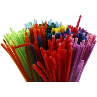 Chenille, L: 30 cm, tykkelse 4 mm, ass. farver, 300ass./ 1 pk.