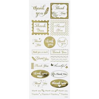 Guldfolierede 'Thank You' stickers - 10x24 cm