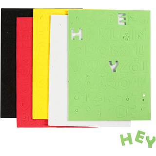 Selvklæbende Mosgummi-ark 15x21 cm - 5 Ass. Farver
