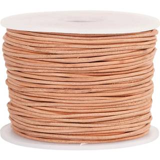 Beige lædersnor 1 mm - 50 meter til kreative projekter